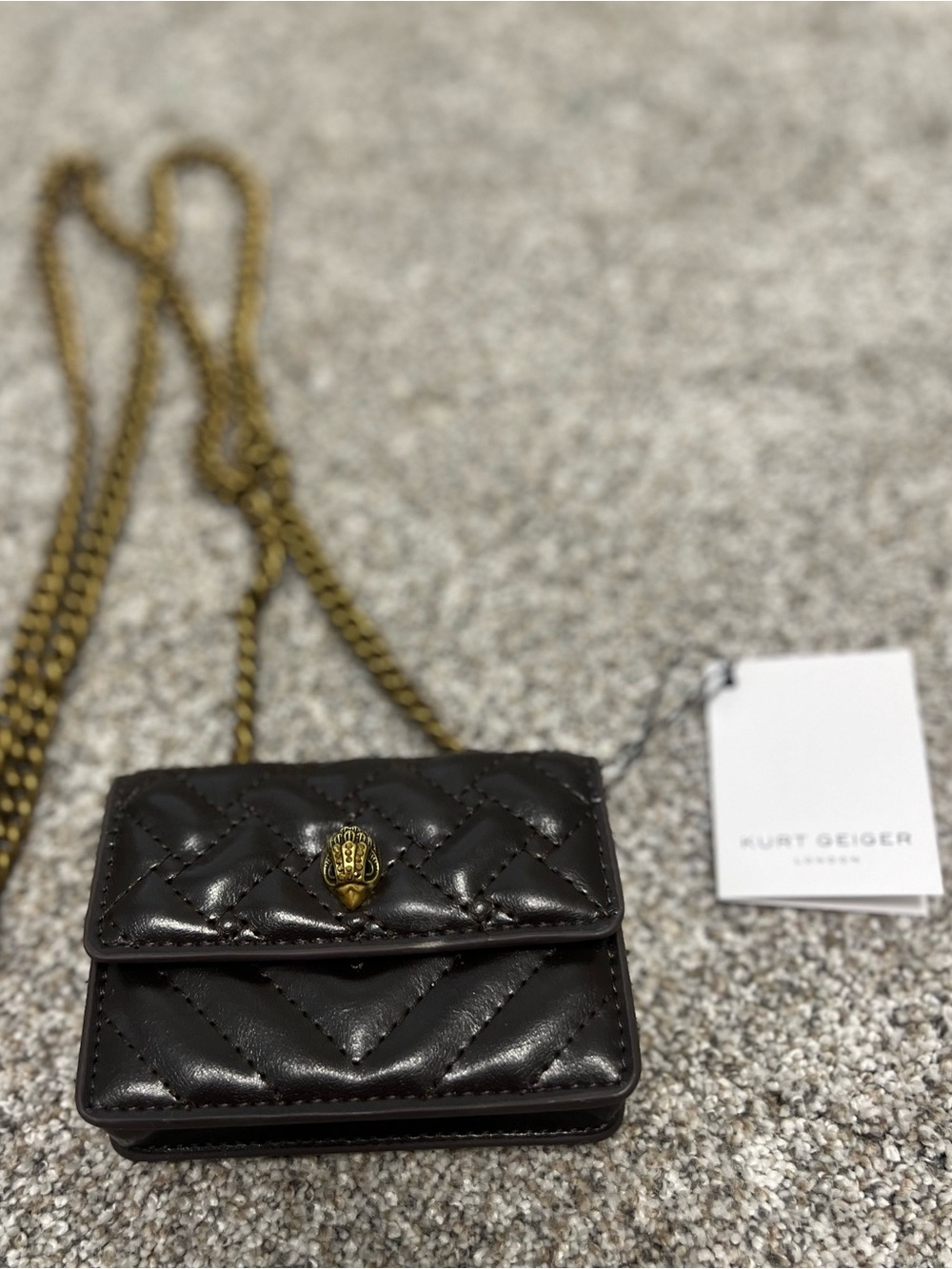 Kurt Geiger Black Quilted Mini Chain Shoulder Bag